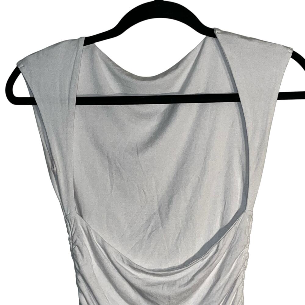 White Fox Double-Ruched Open‑Back High‑Neck Mini Dress – XS - Picture 4 of 7